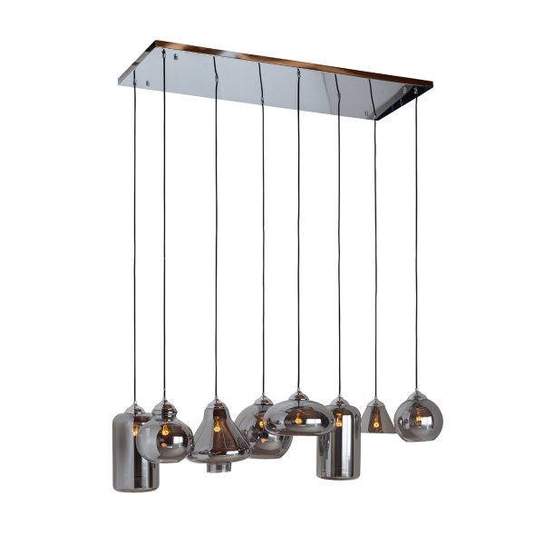 -HL-0101 - Hanglamp Crosley met 8 verschillende lampen (Silver)