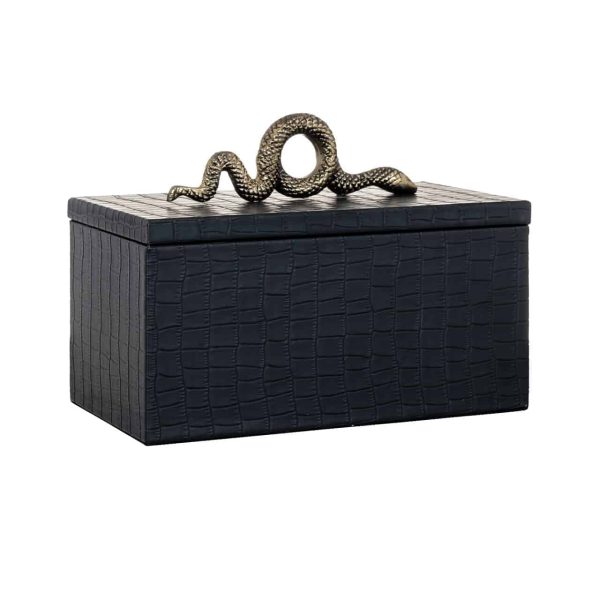 -JB-0004 - Juwelen box Charly snake zwart (Black)