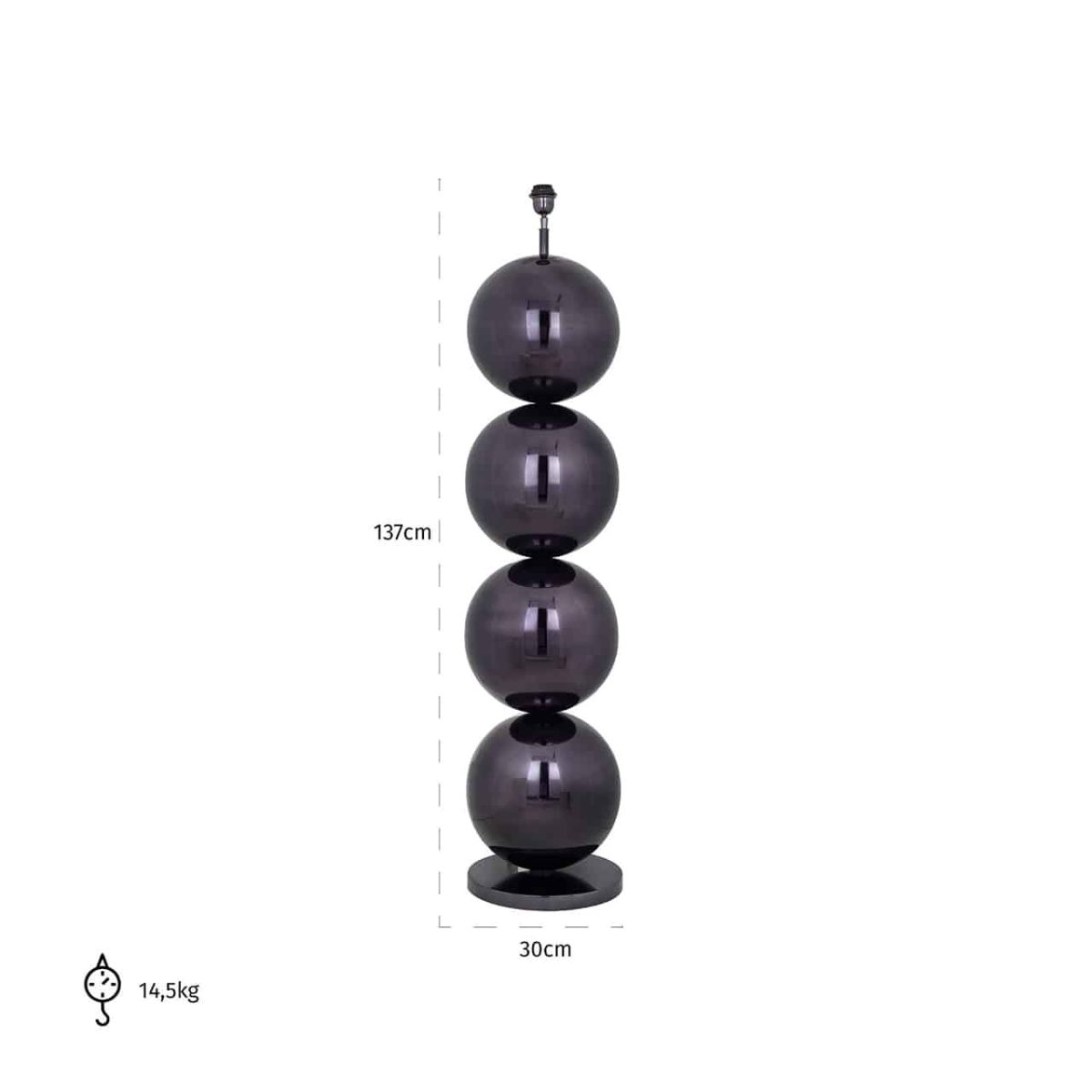 -LB-0075 - Vloerlamp Adney zwart nickel (Black)