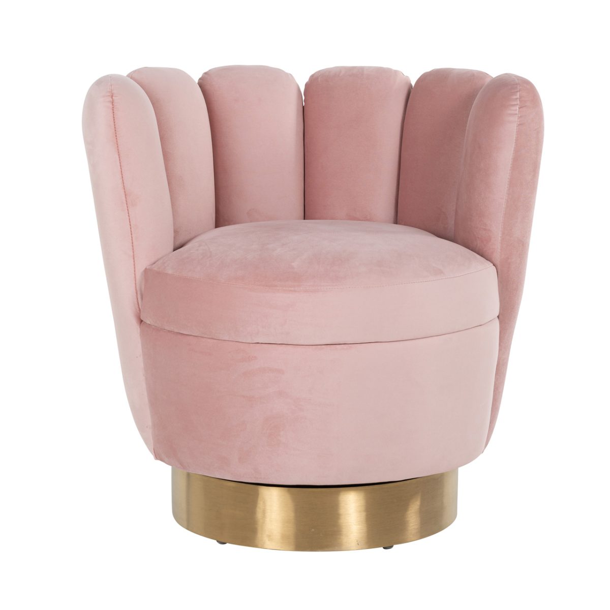 S4487 PINK VELVET - Fauteuil Mayfair Pink velvet / gold (Quartz Pink 700)