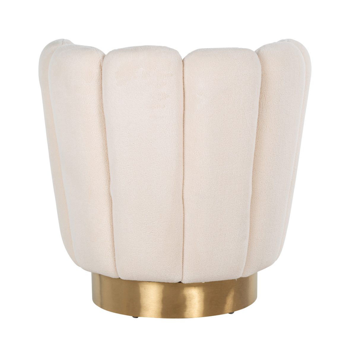 S4487 WHITE - Fauteuil Mayfair White teddy / Brushed gold ()