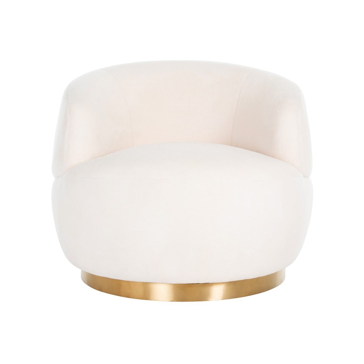 S4489 WHITE - Draaifauteuil Teddy White teddy / Brushed gold