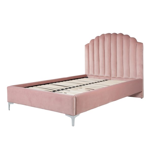 S6001 PINK VELVET - Bed Belmond 120x200 excl. matras (Quartz Pink 700)