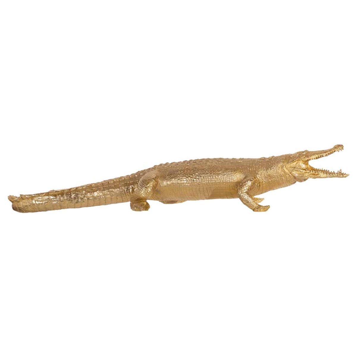 -AD-0028 - Krokodil deco object groot (Gold)