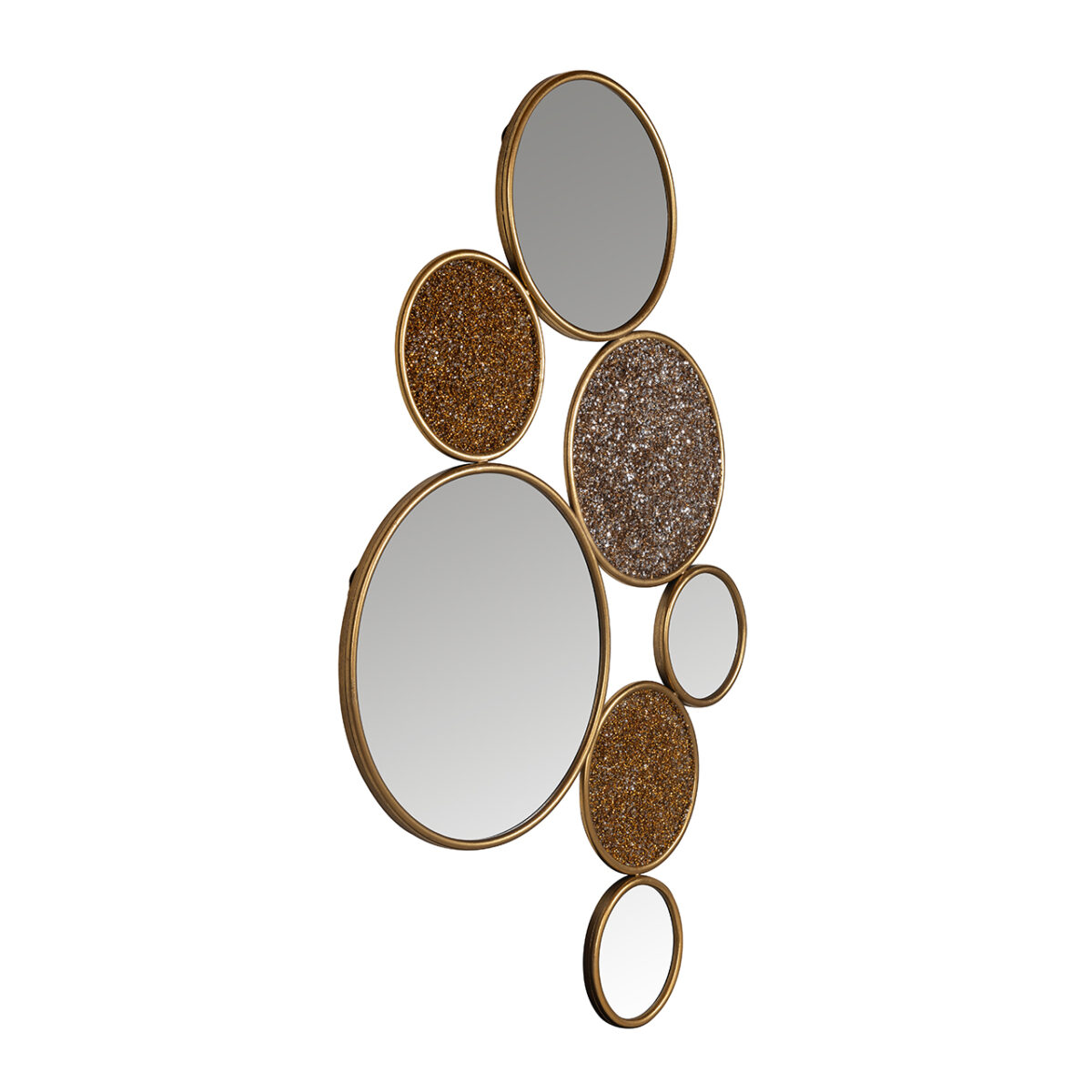 Spiegel Isaiha met 4 ronde spiegels groot (Gold)